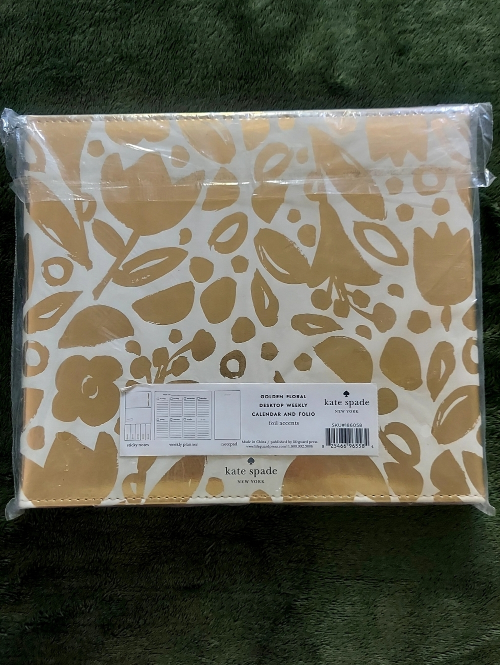 Kate Spade Golden Floral Desktop Weekly Calendar